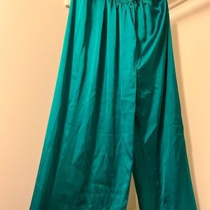 Teal satin pants